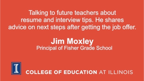 Thumbnail for Talking to future teachers about resume and interview tips. He shares advice on next steps after getting the job offer