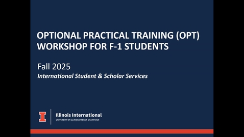 Thumbnail for Fall 2025 OPT Workshop
