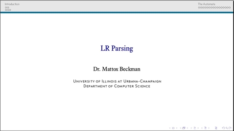 Thumbnail for LR Parsing