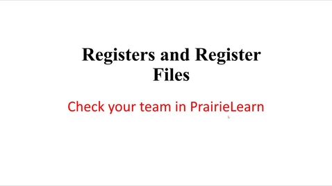 Thumbnail for 05 Registers and Register Files