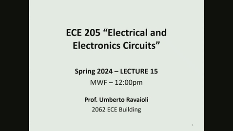 Thumbnail for entry ECE 205 Lecture 15 - Spring 2024