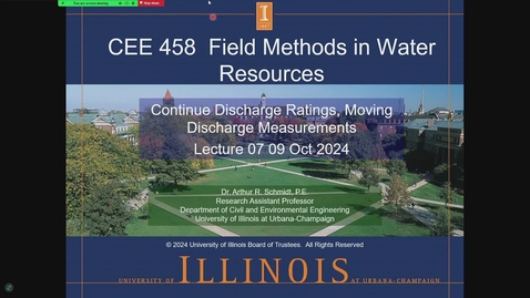 Thumbnail for Water Resources Field Methods (CEE 458 FM1) (CEE 458 FM2) Fall 2024
