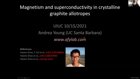 Thumbnail for Condensed Matter Seminar - Andrea Young, University of California, Santa Barbara