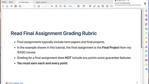 Thumbnail for entry Tutorial: How to Read a Grading Rubric for a Final Assignment - REV Summer 2022