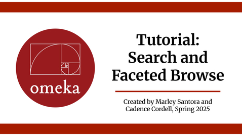 Thumbnail for Tutorial: Search and Faceted Browse