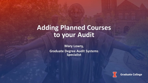 Thumbnail for Adding Planned Courses to your Audit