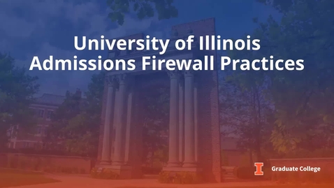 Thumbnail for entry Admissions Firewall Practices