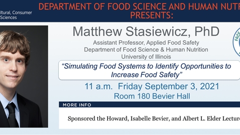 Thumbnail for FSHN 597 Graduate Seminar- 9/3/2021 Dr. Matthew Stasiewicz