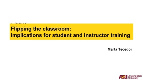 Thumbnail for CLIC Webinar: &quot;Flipping the classroom: implications for student and instructor training&quot;