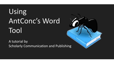 Thumbnail for AntConc's Word Tool