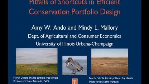 Thumbnail for entry NRES 2012 Fall Seminar Series - Amy W. Ando