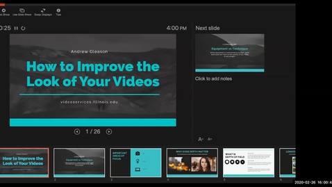 Thumbnail for entry Webmasters Workshop, Feb. 26, 2020: How to improve the look of your videos