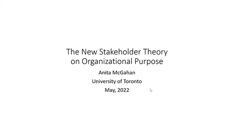 Thumbnail for Anita McGahan - The New Stakeholder Theory on Organizational Purpose 