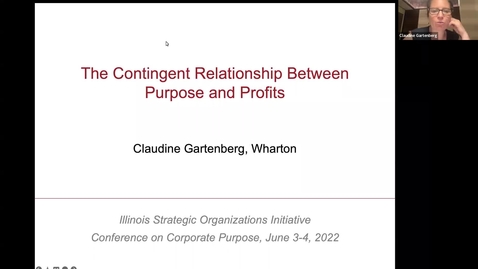 Thumbnail for Claudine Gartenberg - The Contingent Relationship Between Purpose and Profits