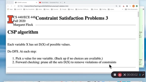 Thumbnail for CS 440  (Fall 2020) Constraint Satisfaction 3