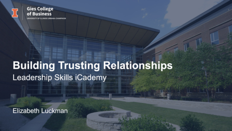 Thumbnail for entry Building Trusting Relationships
