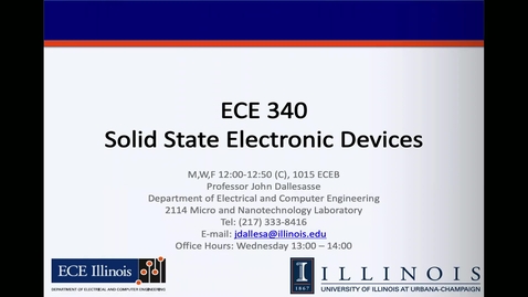 Thumbnail for Semiconductor Electronics (ECE 340 A) Fall 2024