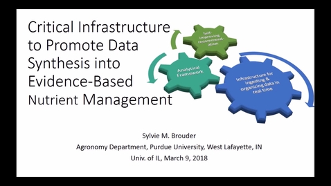 Thumbnail for NRES 500 Spring 2018 - Brouder - Critical infrastructure to promote data synthesis into evidence-based nutrient management