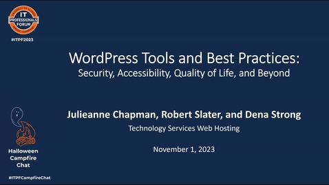 Thumbnail for WordPress Tools and Best Practices: Security, Accessibility, Quality of Life, and Beyond
