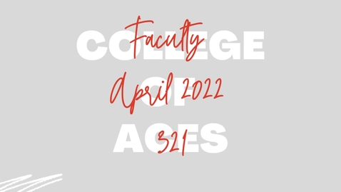 Thumbnail for Faculty/Staff 321 Spring 2022