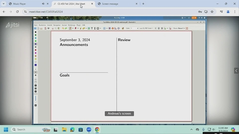 Thumbnail for Lecture 3, September 3 (via lecture capture)
