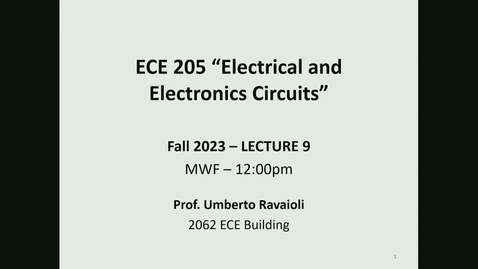 Thumbnail for entry ECE 205 Lecture 9 - Fall 2023