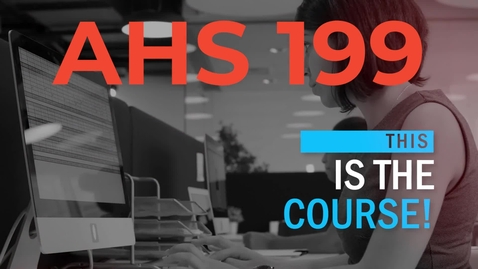 Thumbnail for entry AHS 199 | Applied Data Solutions in the Health Sciences | Promo Video