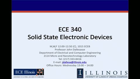 Thumbnail for Semiconductor Electronics (ECE 340 A) Fall 2024