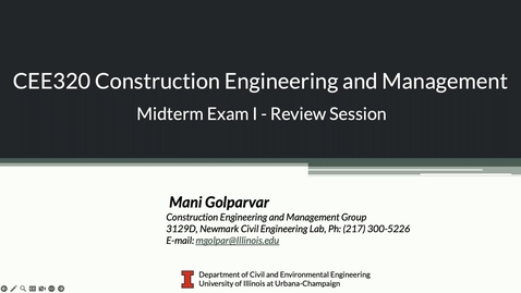 Thumbnail for Construction Engineering (CEE 320 LM) (CEE 320 ONC) Spring 2026