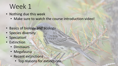 Thumbnail for NRES 101 - Week 1 - Prehistoric Extinctions