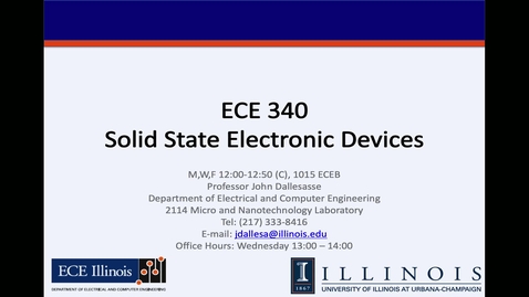 Thumbnail for Semiconductor Electronics (ECE 340 A) Fall 2024