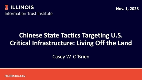 Thumbnail for entry Chinese State Tactics Targeting U.S. Critical Infrastructure: Living Off the Land