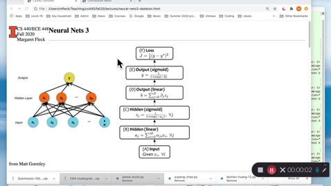 Thumbnail for CS 440  (Fall 2020) Neural Nets 3