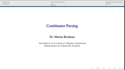 Thumbnail for Combinator Parsing