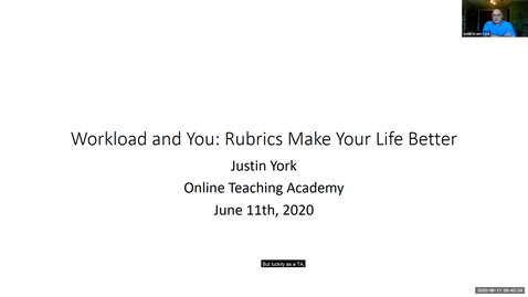 Thumbnail for entry OTA: Grading rubrics, online student and faculty workloads