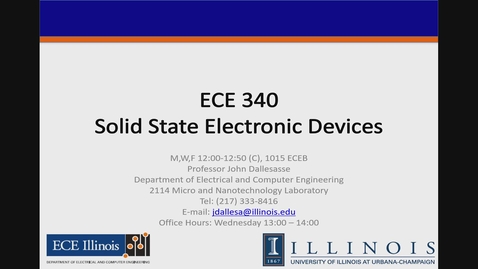 Thumbnail for Semiconductor Electronics (ECE 340 A) Fall 2024