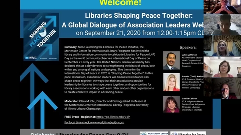Thumbnail for L4P Day 2020 - Libraries Shaping Peace Together: A Global Dialogue of Association Leaders