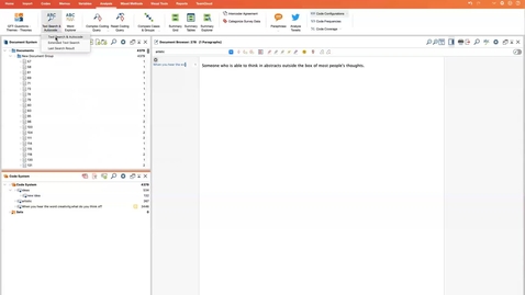 Thumbnail for MAXQDA - Automatically code text data by keyword searching