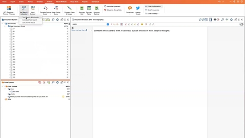 Thumbnail for entry MAXQDA - Automatically code text data by keyword searching
