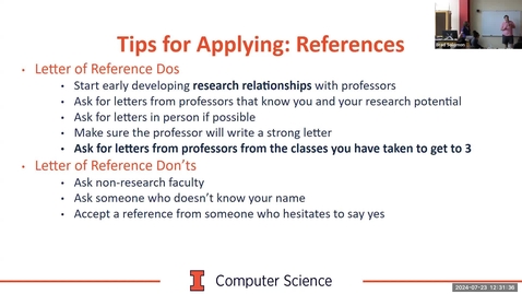 Thumbnail for Illinois Computer Science Lunch and Learn:  Preparing a Competitive Application for Graduate School and External Fellowships