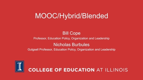 Thumbnail for entry MOOC/Hybrid/Blended