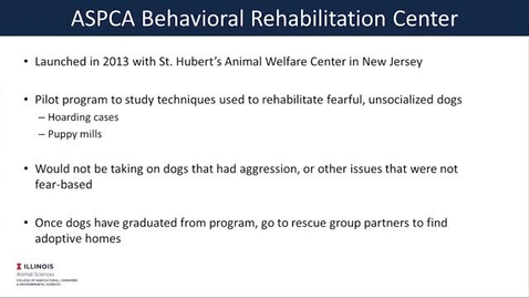 Thumbnail for (ANSC 250) The ASPCA Behavioral Rehabilitation Center