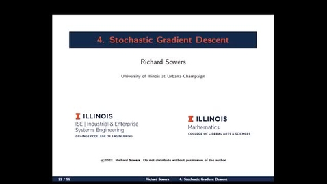 Thumbnail for Gradient Descent 4: Stochastic Gradient Descent