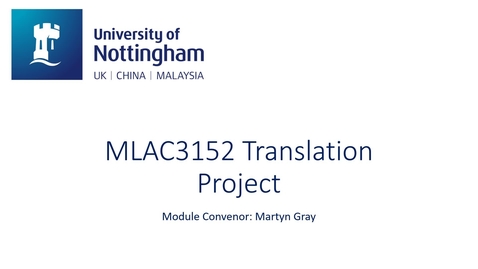 Thumbnail for entry MLAC3152 Translation Project