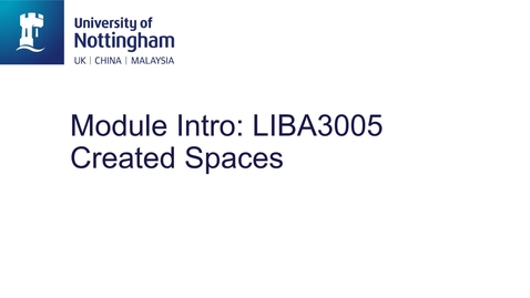 Thumbnail for entry LIBA3005 Created Spaces