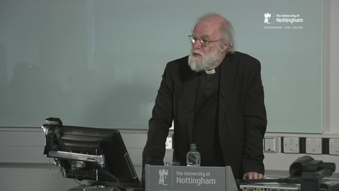 Thumbnail for entry Firth Lectures 2016: Dr Rowan Williams - Imagining Faith; perceptions of religious belief in modern writing - Part 2