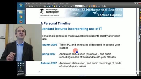 Thumbnail for entry Dr Joel Feinstein - School of Mathematical Sciences Lecture Capture, March 2015