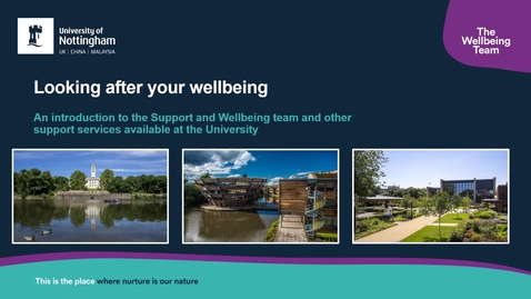 Thumbnail for entry Looking after your wellbeing