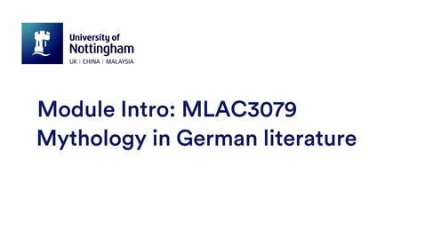 Thumbnail for MLAC3079 Mythology in German literature