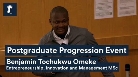 Thumbnail for Benjamin Omeke, alumni talk on Entrepreneurship, Innovation and Management MSc